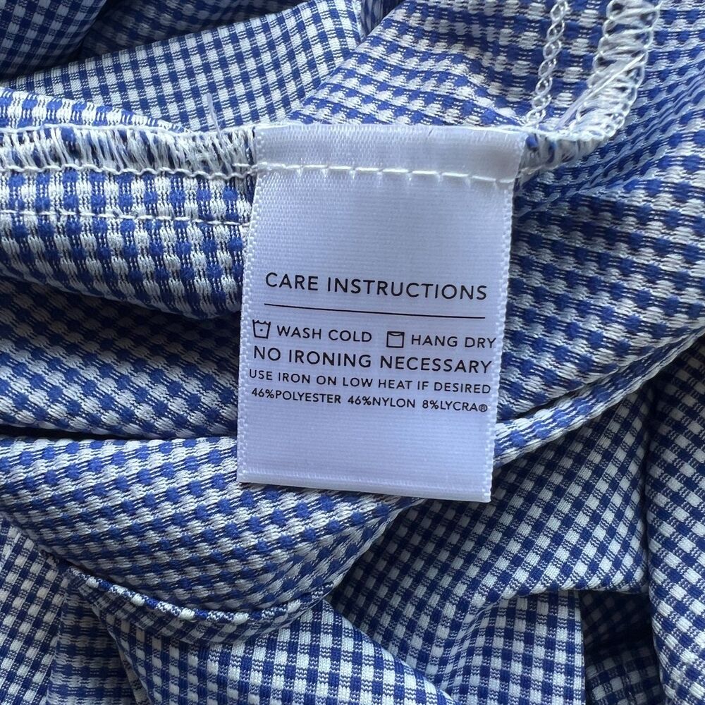 Mizzen + Main Spinnaker Shirt Mens XL Blue White Check East Lake Logo - Picture 9 of 10